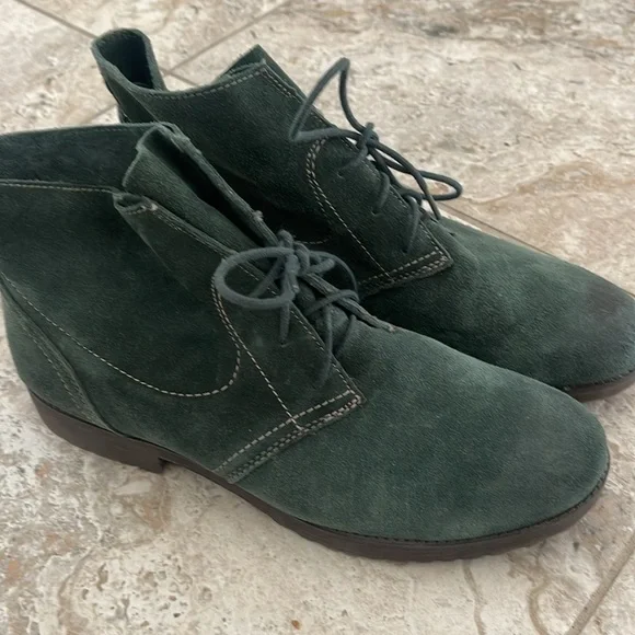 Naturalizer Women's Endellion Green Suede Leather lace up booties Sz 11M - Picture 3 of 16